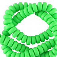 Polymeer kralen rondellen 7mm - Neon green